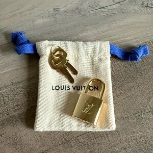 Louis Vuitton Gold Padlock and Keys Set